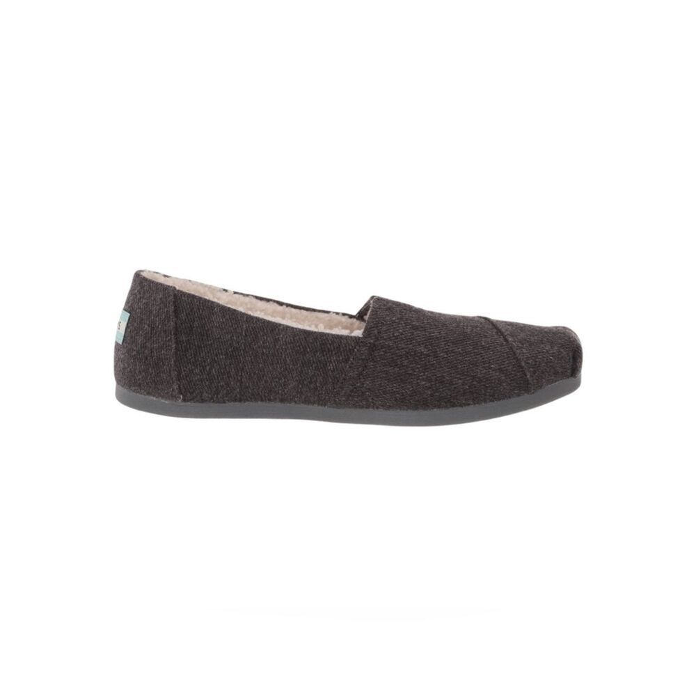 TOMS Women's Alpargata Espadrille, Smoke Grey Repreve Heavy Twill/Faux Shearling